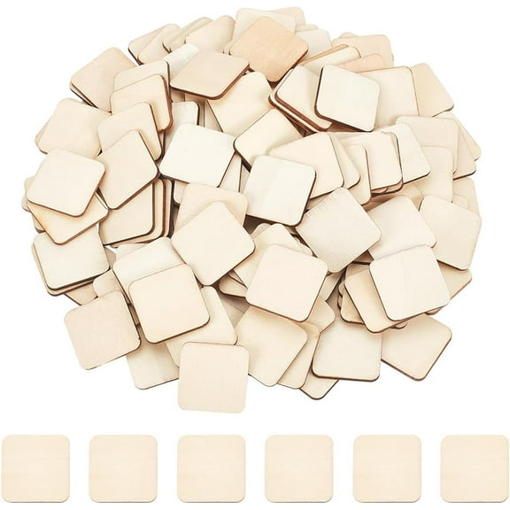 150 Pcs Wood Squares for DIY DIY Crafts 1.2x1.2 Inch Square Blank Wooden Unfinished Wood Crafts Blank Balsa Wood Sheets Unfinished Wood Pieces for DIY Crafts Painting Writing DIY Supplies Engraving