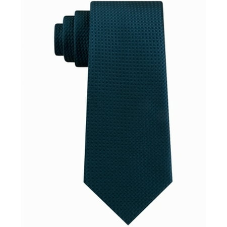 Kenneth Cole Reaction Men's Neck Tie Hi Low Geometric Slim Silk Green Not Applicable