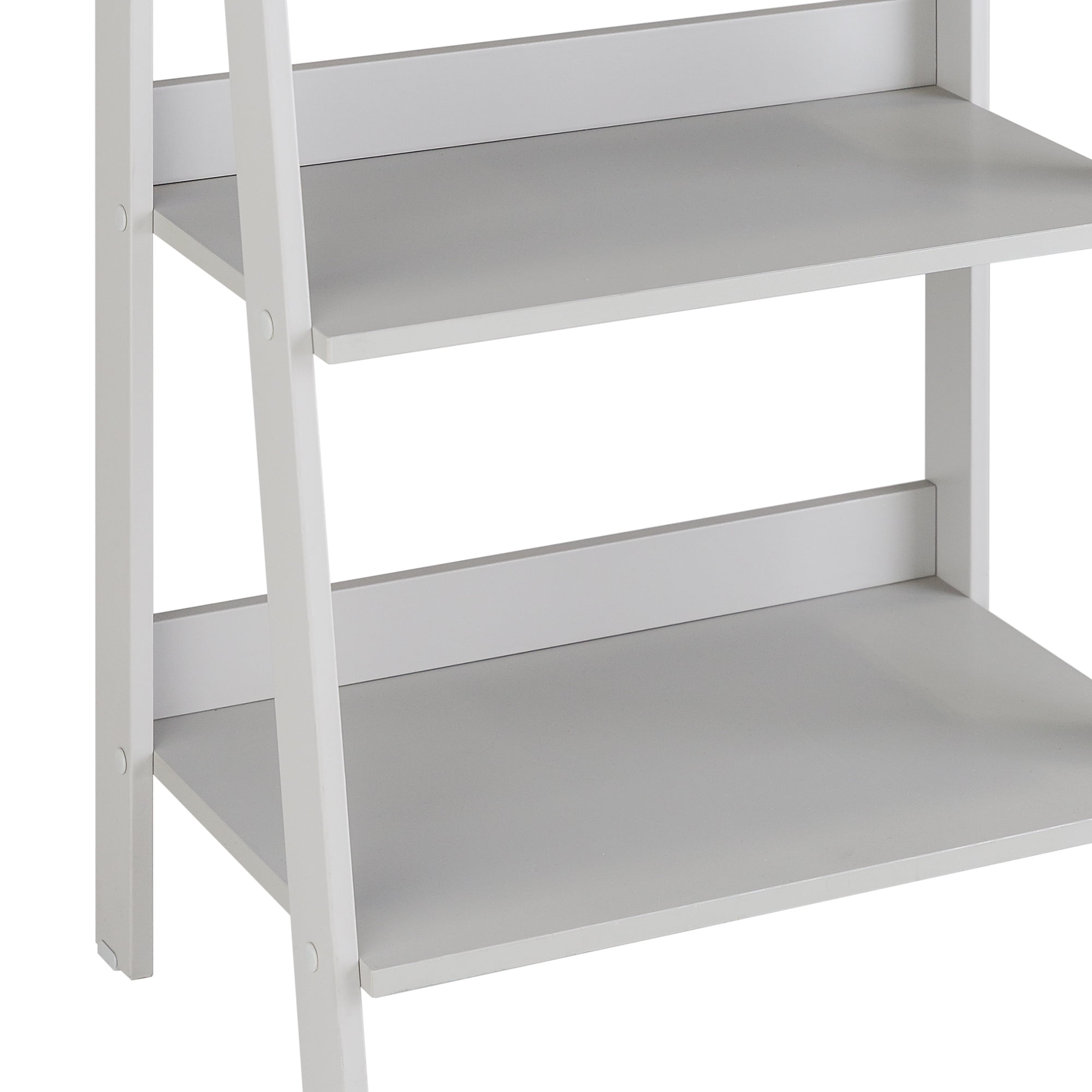 Walker Edison 4-Shelf Wood Leaning Ladder Bookshelf, Grey