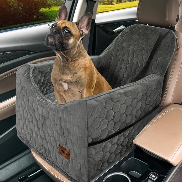 Asiento de coche para perro melafa365, asiento elevador de espuma viscoelástica de 16 kg, gris