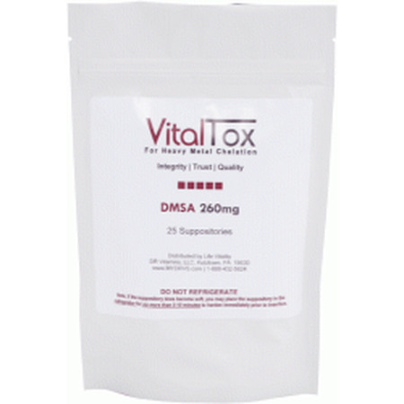 VitalTox DMSA Chelation Suppositories, 260mg, 25 Count