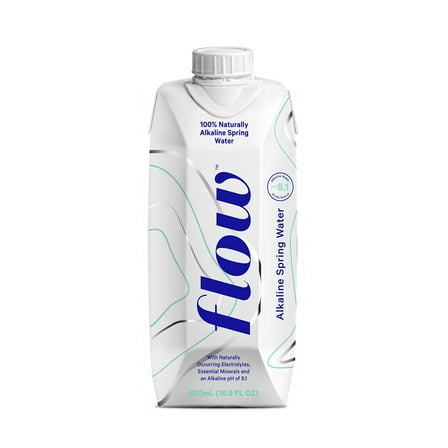Flow Water Natural Alkaline Spring Water, 16.90 OZ (Pack of 12)