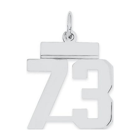 Diamond2Deal 925 Sterling Silver Rhodium-Plated Polished Number 73 Charm Pendant for Women