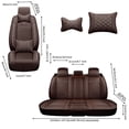 thumbnail image 4 of Maidao Car Seat Covers Full Set for Mercedes-Benz for E200 2000-Present 5 Seats Compatible Airbag Waterproof Front Rear Cushion Protector with Pillow Coffee, 4 of 6