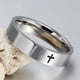 thumbnail image 2 of Anillo de cruz de acero inoxidable de 6 mm con oración cristiana de Jesucristo para hombres y mujeres, 2 of 4