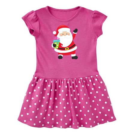 

Inktastic Santa Claus Smiling Santa Santa With Presents Gift Toddler Girl Dress