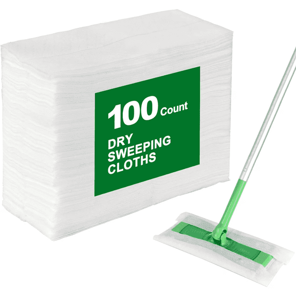 Disposable Heavy-Duty Dry Mop Pads, Microfiber Dust Cloths for Hardwood Floor, Picks Up Dust and Pet Hair
