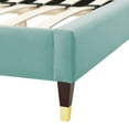 thumbnail image 6 of Modway Aurora Performance Velvet Queen Bed in Mint, 6 of 10