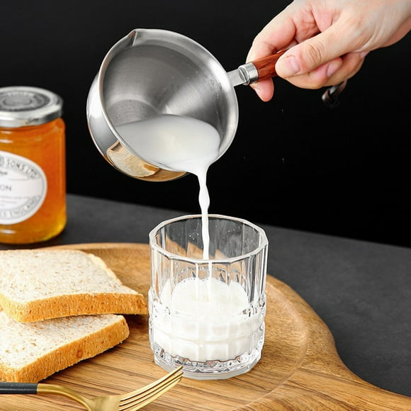Luckyn Pot Gravy Stainless Steel Milk Pot Small Sauce Pan Saucepan Non Stick, Saucepan 10 Ounce Silver