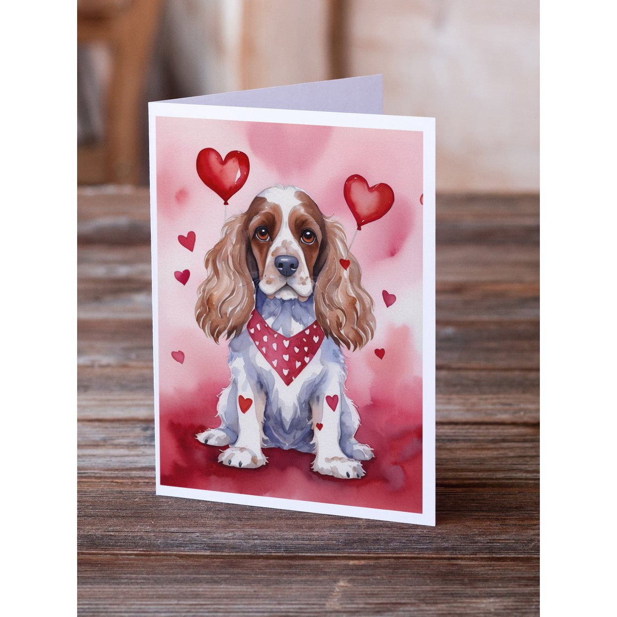Cocker Spaniel My Valentine Greeting Cards Pack of 8 7 in x 5 in