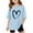 Light Blue, variant on OOOUM Kids T-Shirts Oversized Simple Print Short Sleeve Summer Tops Fashionable Casual Crewneck Tee Tops White 7-8 Years