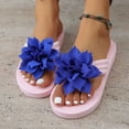 thumbnail image 2 of Bibifish Womens Flip Flops 3D Flower Decor Wedge Platform Thong Sandals Summer Outdoor Beach Fashion Slippers, 2 of 9