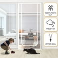 thumbnail image 2 of Zipper Anti-Cat Door Curtain Partition Curtain Pet Out Screen Door Net Balcony Anti-Mosquito Stop Cat Puppy Escape Screen Door - White gauze white stickers, 2 of 6