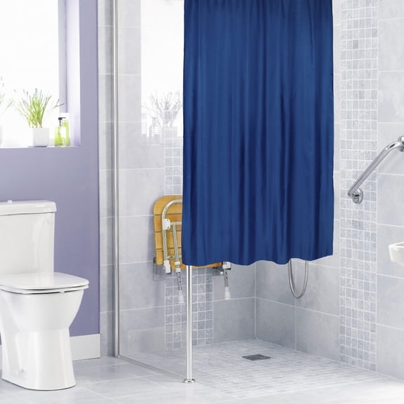 OUNONA 1Pc Blue Thickened Shower Curtain Bathroom Curtain with Privacy Protection Design