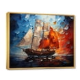 thumbnail image 2 of Designart "Boat Abstract Maritime Euphony I" Boat Floater Framed Wall Art Print, 2 of 7