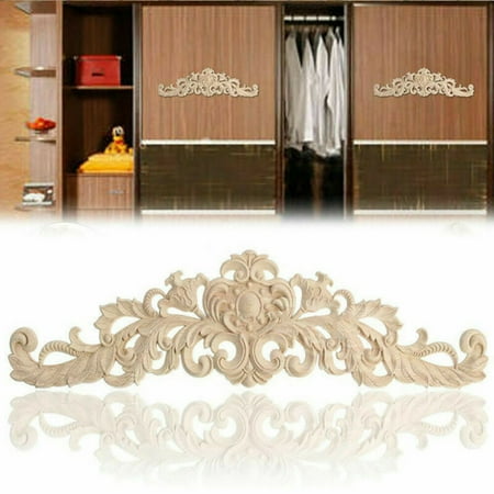 

European-Style Applique Solid Wood Carving Applique Diy Decorative Furniture Unpainted Molding Bed Door Cupboard Wardrobe Home Decoration Carved Accessories