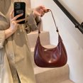 thumbnail image 5 of Shoulder Bag For Women Zipper Crescent Bag Pu Leather Hobo Bag For Work Decor Bag (WineRed), 5 of 10