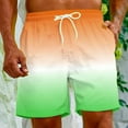 thumbnail image 3 of IYTR Mens Swim Shorts Elastic Waist Drawstring Summer Gradient Color Casual Shorts Beach Shorts with Pockets Lightweight Shorts Multicolor_A L, 3 of 7