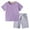 Purple, variant on CYRBOKO Boys Outfit Sets, 2 Pieces Short Sleeve Solid Color T Shirts with Shorts Sets Green Size 8 T