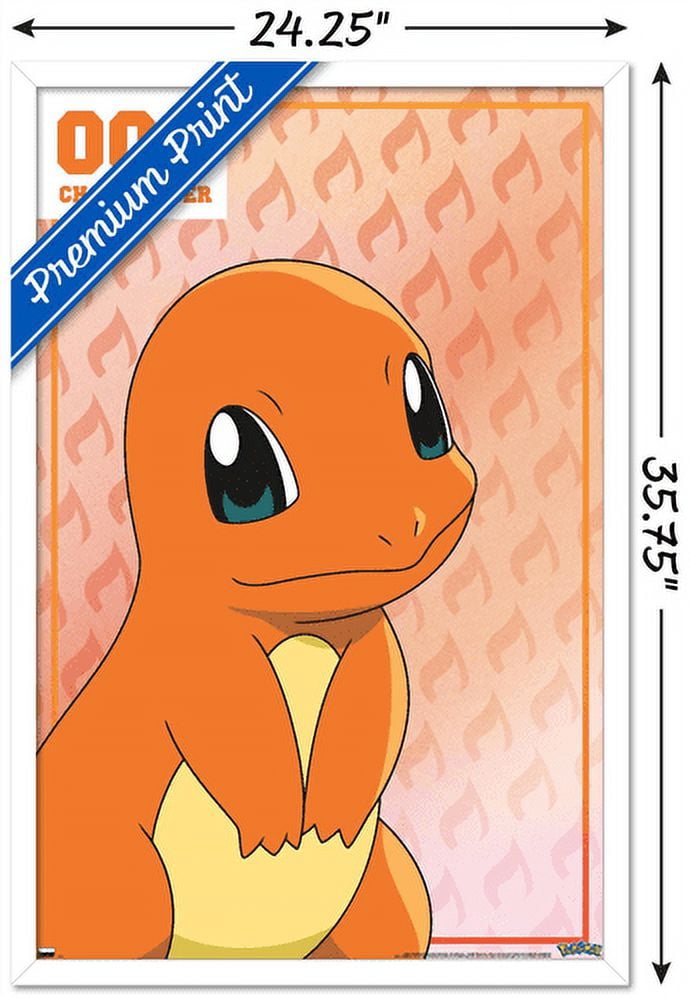 Pokémon - Charmander 004 Wall Poster, 22.375" x 34", Framed