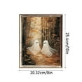 thumbnail image 4 of MOQIN Halloween Wall Art Prints - Gold Framed Vintage Halloween Wall Art, Rustic Landscape Wall Decor, Cute Ghost Decor Wall Art, Aesthetic Halloween Wall Decor (8×10 Inch), 4 of 8