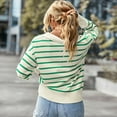 thumbnail image 6 of Women Striped Long Sleeve V-Neck Pullover Sweater, 6 of 7
