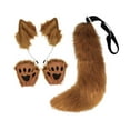 thumbnail image 3 of Orejas y cola de zorro para cosplay para mujeres y niñas, accesorios de cosplay, disfraz de Halloween de peluche marrón, 3 of 9