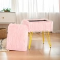 thumbnail image 2 of Taburete de tocador con almacenamiento MOOWIND Soft Otoman rosa, 2 of 8