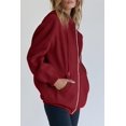 thumbnail image 4 of Sudadera con cremallera PRETTYGARDEN 2025 para mujer, roja, talla XL, 4 of 8