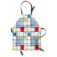 thumbnail image 1 of Geometric Apron, Abstract Pattern in the Style of Suprematism Art Quadratic Striped Grid Design, Unisex Kitchen Bib with Adjustable Neck for Cooking Gardening, Adult Size, Multicolor, by Ambesonne, 1 of 4