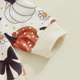 thumbnail image 4 of Toddler Baby Girl Boy Halloween Outfit Bowknot Pumpkin Sweatshirt Long Sleeve Shirts Top and Pants Set Fall Winter Clothes, 4 of 8