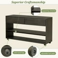 thumbnail image 6 of Gzxs Entryway Console Table with Storage, Vintage Accent Sofa Table with Open Shelves, 2 Drawers, No Handles Design, Solid Wood Legs, 58.3"L x 15.7"W x 31.5"H (Espresso), 6 of 9