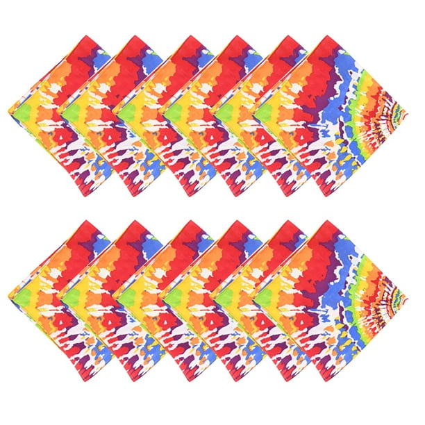 12 Pack Rainbow Bandanas Gay Pride LGBTQ Bandana Headband Hippie