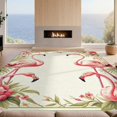 thumbnail image 2 of Design&I 4'x6' Washable Area Rug Snag-Free Skid-Resistant Medium Vintage Toile Repeating Botanical Border Boho Blooms Damask Symmetrical for Home Office, Under Desk, 2 of 7
