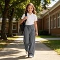 thumbnail image 6 of LRen Baggy Sweatpants for Tween Girls Girls Baggy Elastic Waistband Athletic Solid Color Loose-Fit Joggers Trendy Spring Winter Trackpants for Casual Everyday Wear, 6 of 8