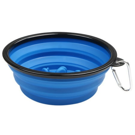 Image showcasing Portable Pet Cat Dog Bowl Silicone Collapsible Slow Feeding Bowl with ...