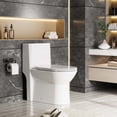 thumbnail image 6 of Accreate One Piece Elongated Toilet with Side Flush and V Shape Soft Close Seat, High Comfort Toilet for Seniors and Home Bathroom Renovation, 6 of 7