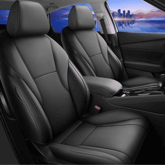 AOMSAZTO Car Seat Cover Fit fo Honda Accord 2023 2024 2025 2026 Faux Leather Seat Protector,Waterproof Seat Cushion Black,Full Set(2 Row 5 Seats)