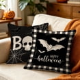 thumbnail image 6 of Halloween Throw Pillow Covers 18x18 Inch, Rustic Linen Decorative Square Pillowcases, Farmhouse Holiday Cushion Covers for Couch Sofa Living Room Bedroom Outdoor Home Decor, 6 of 6