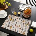 thumbnail image 3 of Beige Christmas Forest Animal Pattern Summer Placemats Table Placemats Set Of 6-Linen Kitchen Washable Placemats Table Mats 11.8"x17.7" Non-Slip Heat Resistant, 3 of 5