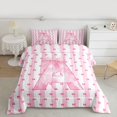 thumbnail image 2 of Homewish Pink Initial Letter Queen Comforter Set for Girl, Bowknot Monogrammed A Bedding Sets, Art Watercolor Reversible Bedding Comforter Set, Super Cozy Room Decor, 3 Pieces, 2 of 8
