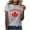 Gray, variant on Ichuanyi Womens Cute Graphic Printed Tee Shirts Vintage Short Sleeve Cotton Shirts Tops