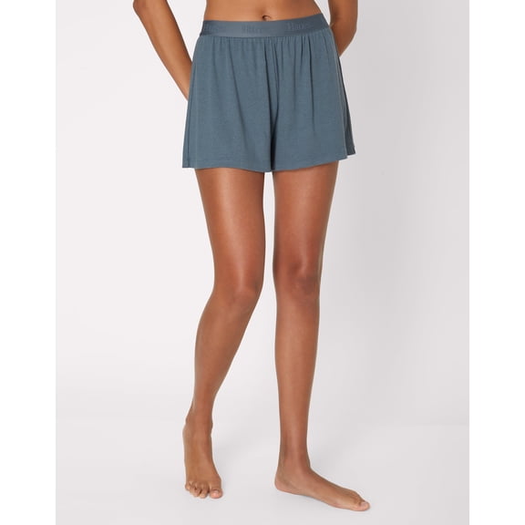 Hanes Originals Women’s SuperSoft Comfywear Rib Sleep Shorts Stargazer Grey 2XL
