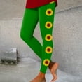 thumbnail image 2 of GHSOHS Leggings for Women Black Leggings Sunflower Print Tights Seamless Lifting Workout Leggings High Waisted Yoga Pants Comfy Capris White Pants Women High Waisted Green Jeggings Capris Pa,2XL, 2 of 5