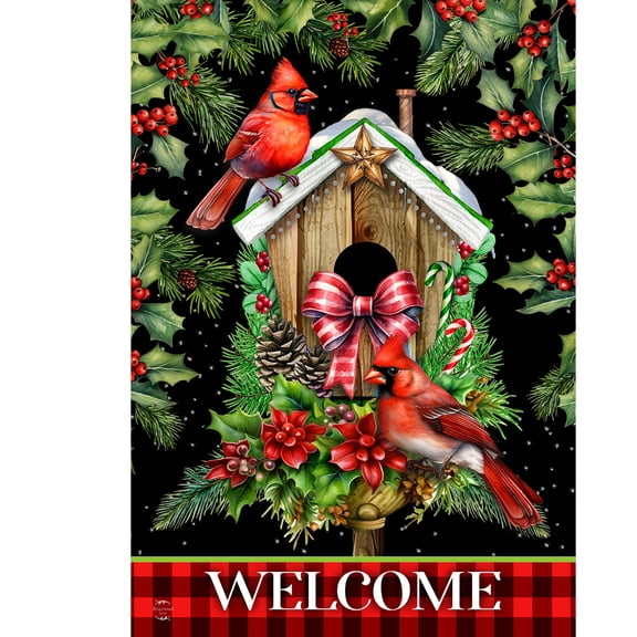 Briarwood Lane Winter Christmas Garden Flag 12x18 For Outdoor Holiday Birdhouse For Christmas Garden Flag Flags For Outside