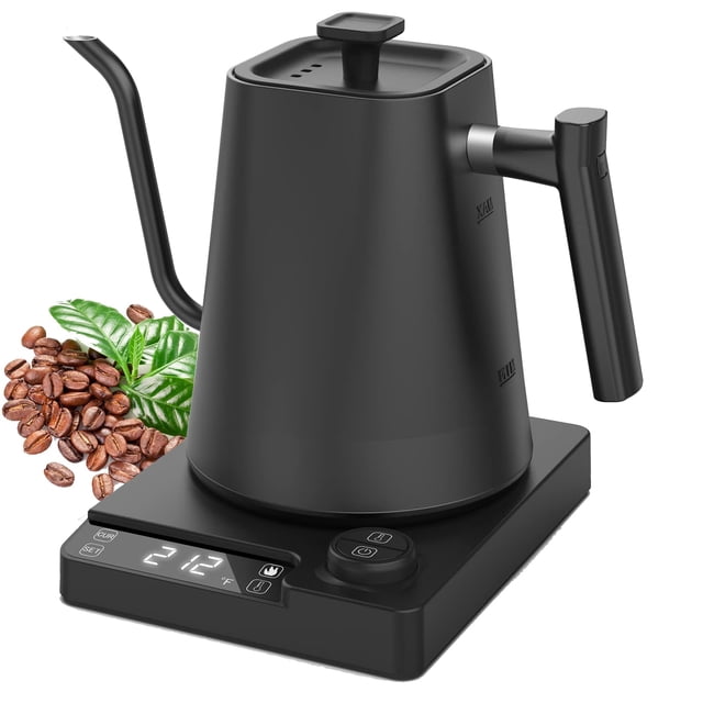 Hervidor eléctrico tipo cuello de cisne CHEFESS ± 1 ℉ de temperatura, 1 litro, negro