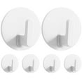 thumbnail image 1 of GOOHOCHY 6 ganchos adhesivos blancos para pared, para baño, para llaves, 1 of 7
