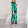 thumbnail image 3 of Pofeuu Northern Lights 2 Print Womens Pajamas Set Long Sleeve Sleepwear Button Down Nightwear Soft Pj Lounge Sets Button Down Pajamas Women-X-Large, 3 of 7