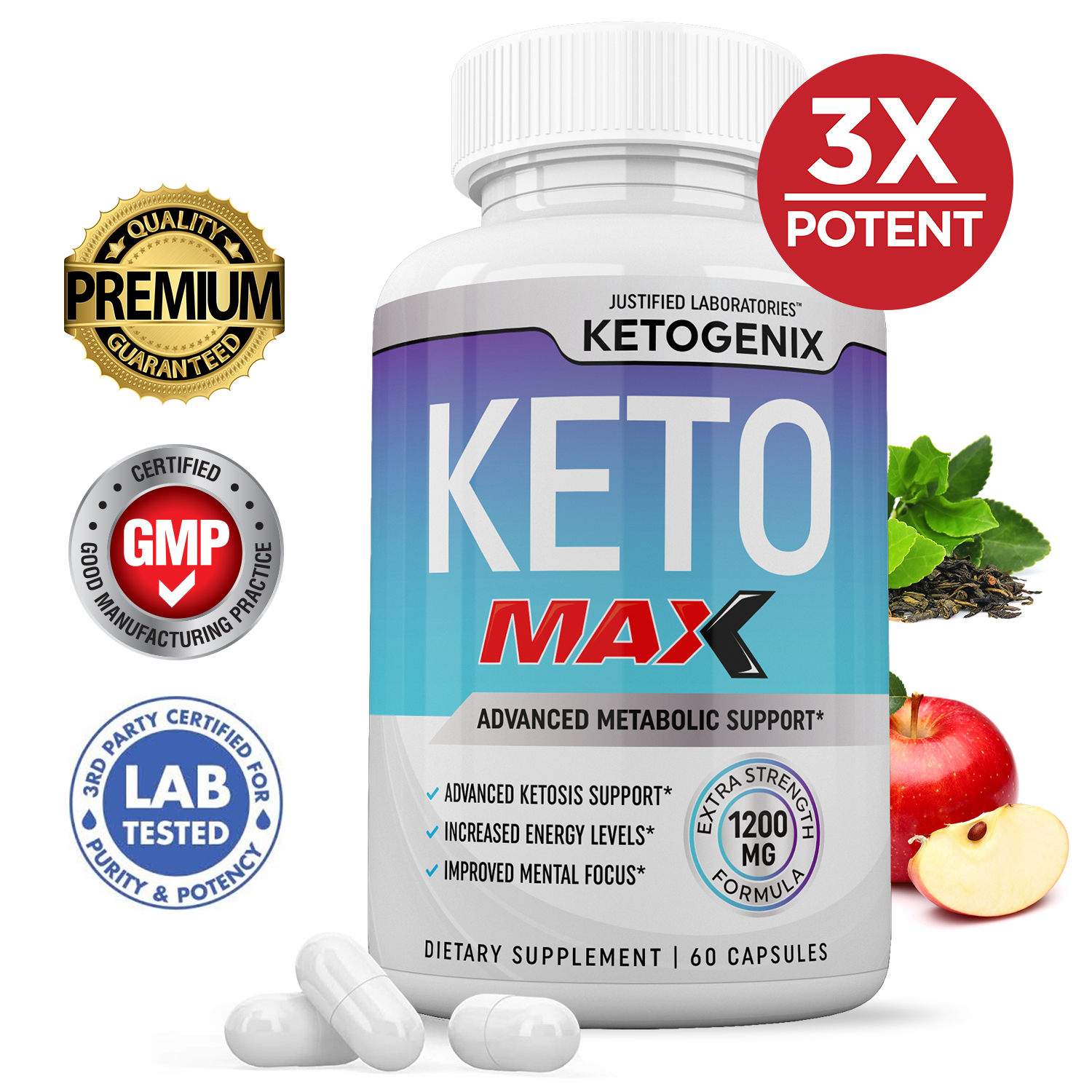 Ketogenix Max 1200mg Keto Pills Ketogenics Supplement Includes goBHB