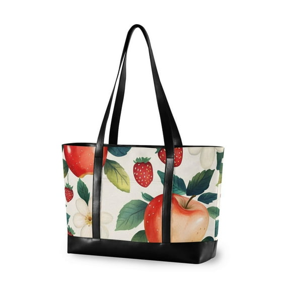 FORMRS Laptop Tote Bag for Women with 15.6" Computer Compartments Handbag, Strawberry Pattern